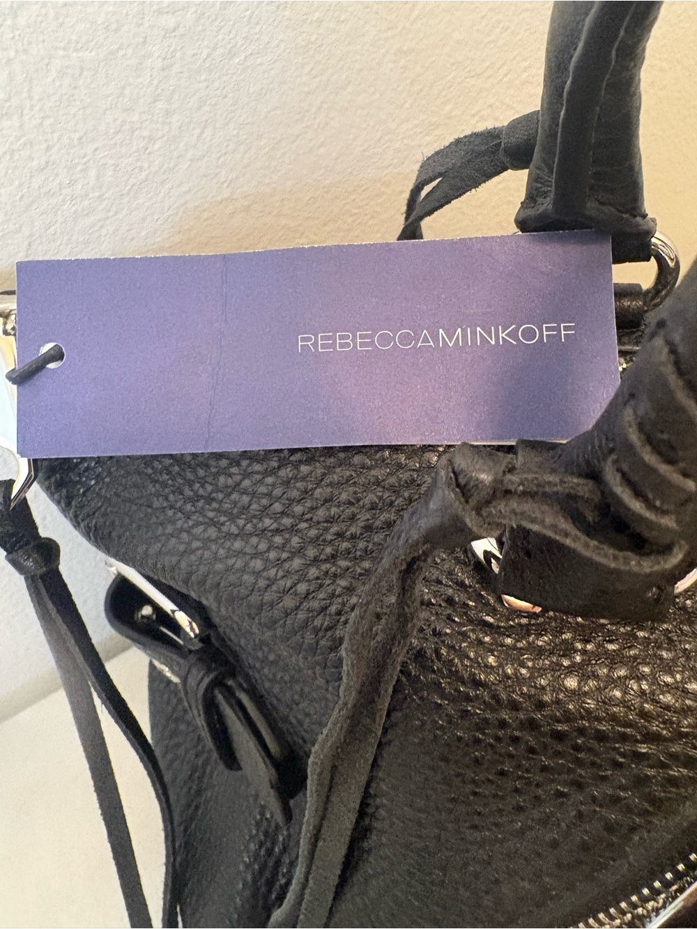 Rebecca Minkoff Moto Satchel Tote Black Pebbled Leather NWT MSRP $335 - Picture 3 of 15